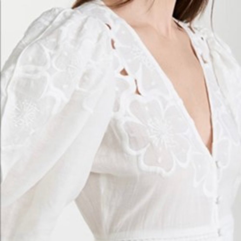 Veronica Beard Cream Eyelet Maxi Dress - Picture 2 of 8